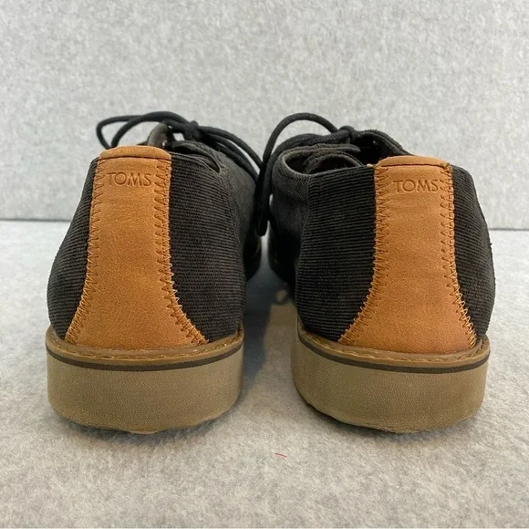 TOMS Men’s Preston Dress Shoes Micro Corduroy Black Lace Up Size 12 GUC - Picture 3 of 8